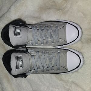 Converse Womens Gray Mid-Top Sneakers